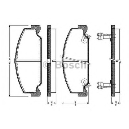 Фото Комплект тормозных колодок, дисковый тормоз BOSCH 0986TB2097