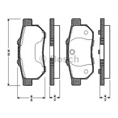 Photo Kit de plaquettes de frein, frein à disque BOSCH 0986TB2121