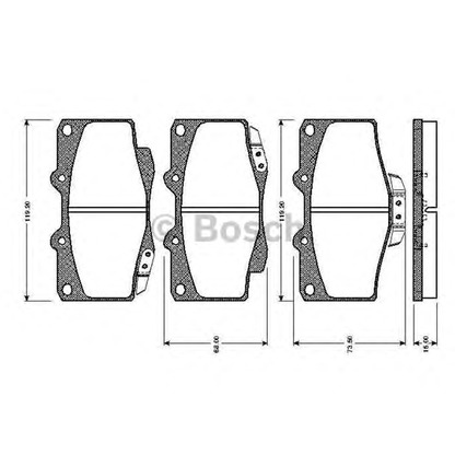 Фото Комплект тормозных колодок, дисковый тормоз BOSCH 0986TB2169