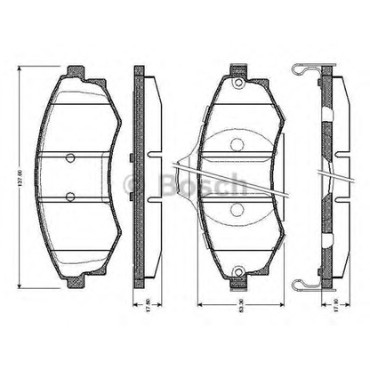 Фото Комплект тормозных колодок, дисковый тормоз BOSCH 0986TB2172