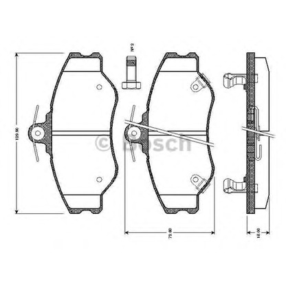 Фото Комплект тормозных колодок, дисковый тормоз BOSCH 0986TB2266