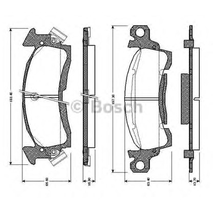 Photo Kit de plaquettes de frein, frein à disque BOSCH 0986TB2269