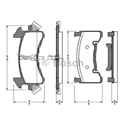 Photo Kit de plaquettes de frein, frein à disque BOSCH 0986TB2270