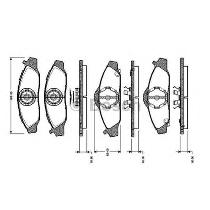 Photo Kit de plaquettes de frein, frein à disque BOSCH 0986TB2307