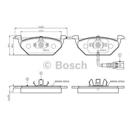 Foto Bremsbelagsatz, Scheibenbremse BOSCH 0986TB2314