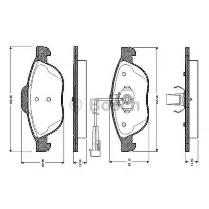 Photo Kit de plaquettes de frein, frein à disque BOSCH 0986TB2328