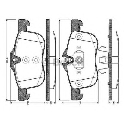 Фото Комплект тормозных колодок, дисковый тормоз BOSCH 0986TB2355