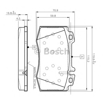 Photo Kit de plaquettes de frein, frein à disque BOSCH 0986TB2377