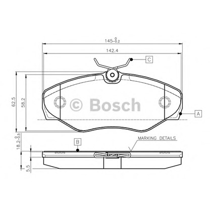 Photo Kit de plaquettes de frein, frein à disque BOSCH 0986TB2402