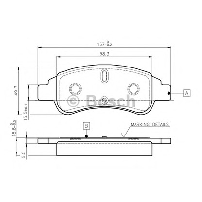 Photo Kit de plaquettes de frein, frein à disque BOSCH 0986TB2408