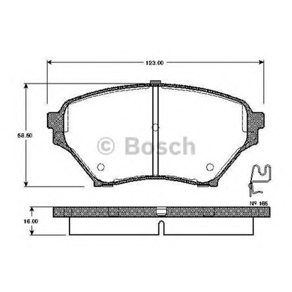 Фото Комплект тормозных колодок, дисковый тормоз BOSCH 0986TB2412