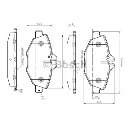 Photo Kit de plaquettes de frein, frein à disque BOSCH 0986TB2450