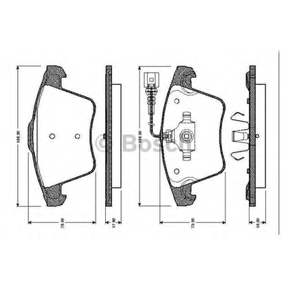 Photo Kit de plaquettes de frein, frein à disque BOSCH 0986TB2462