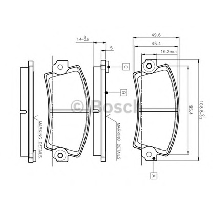 Фото Комплект тормозных колодок, дисковый тормоз BOSCH 0986TB2485