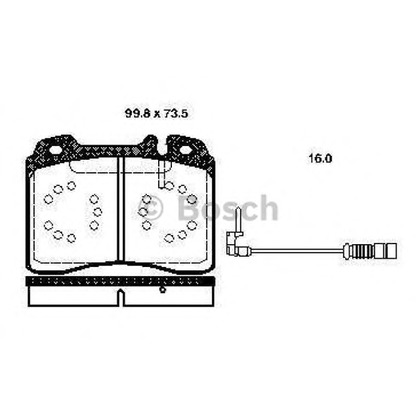 Photo Kit de plaquettes de frein, frein à disque BOSCH 0986TB2663