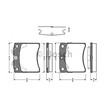 Photo Kit de plaquettes de frein, frein à disque BOSCH 0986TB2670