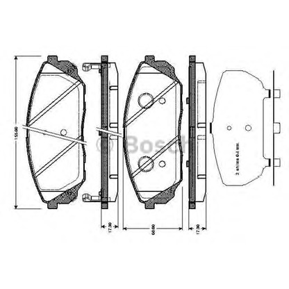 Photo Brake Pad Set, disc brake BOSCH 0986TB3001