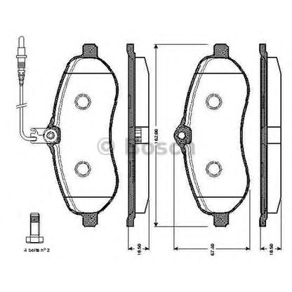 Фото Комплект тормозных колодок, дисковый тормоз BOSCH 0986TB3015