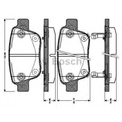 Фото Комплект тормозных колодок, дисковый тормоз BOSCH 0986TB3072