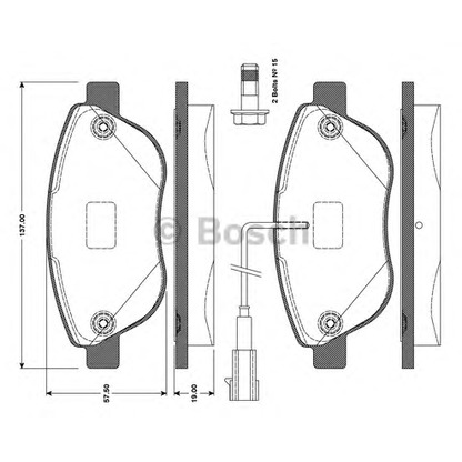 Foto Bremsbelagsatz, Scheibenbremse BOSCH 0986TB3079