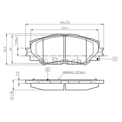 Photo Kit de plaquettes de frein, frein à disque BOSCH 0986TB3082