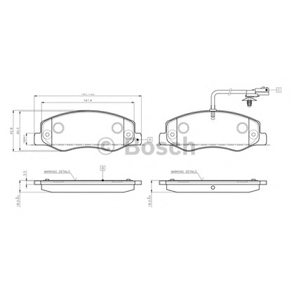 Фото Комплект тормозных колодок, дисковый тормоз BOSCH 0986TB3132