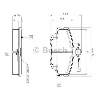 Фото Комплект тормозных колодок, дисковый тормоз BOSCH 0986TB2005