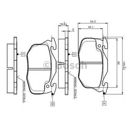 Фото Комплект тормозных колодок, дисковый тормоз BOSCH 0986TB2009