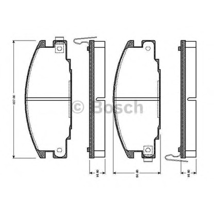 Photo Kit de plaquettes de frein, frein à disque BOSCH 0986TB2011