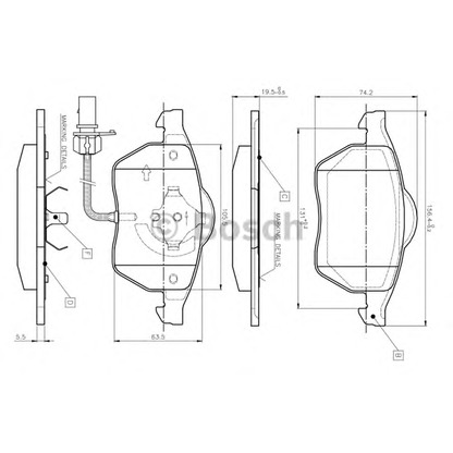 Photo Kit de plaquettes de frein, frein à disque BOSCH 0986TB2018