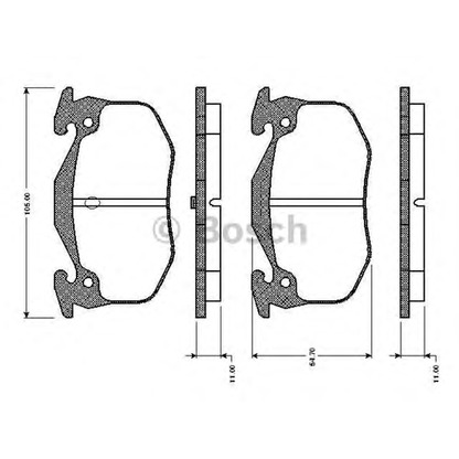 Photo Kit de plaquettes de frein, frein à disque BOSCH 0986TB2078