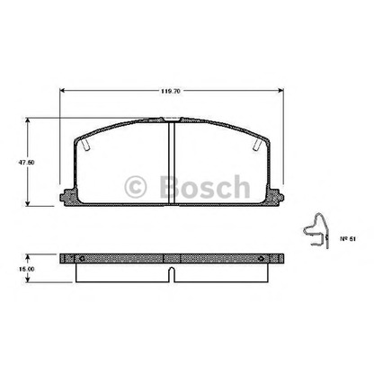 Foto Bremsbelagsatz, Scheibenbremse BOSCH 0986TB2086