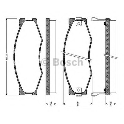 Фото Комплект тормозных колодок, дисковый тормоз BOSCH 0986TB2098