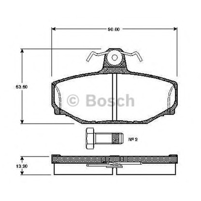 Photo Kit de plaquettes de frein, frein à disque BOSCH 0986TB2164