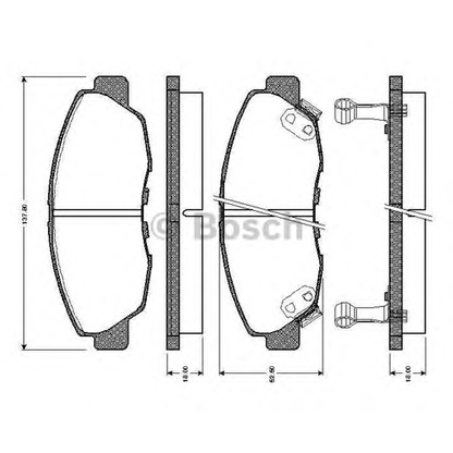 Фото Комплект тормозных колодок, дисковый тормоз BOSCH 0986TB2178