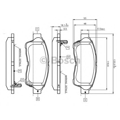 Photo Kit de plaquettes de frein, frein à disque BOSCH 0986TB2222