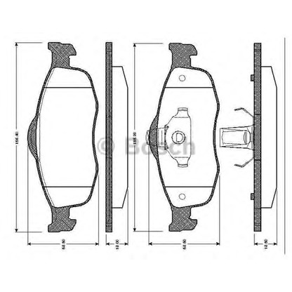 Photo Kit de plaquettes de frein, frein à disque BOSCH 0986TB2240