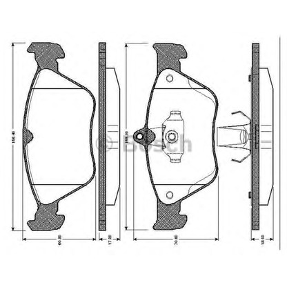 Photo Kit de plaquettes de frein, frein à disque BOSCH 0986TB2256