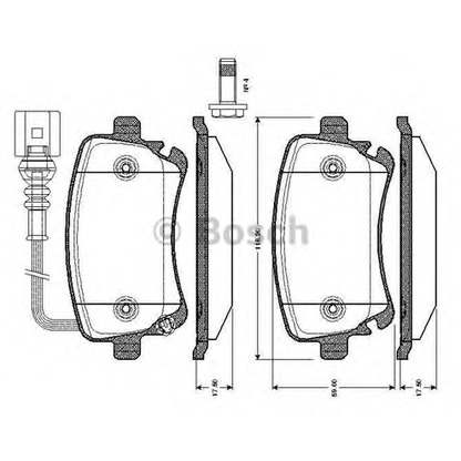 Photo Kit de plaquettes de frein, frein à disque BOSCH 0986TB2426