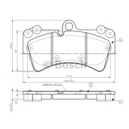 Фото Комплект тормозных колодок, дисковый тормоз BOSCH 0986TB2455