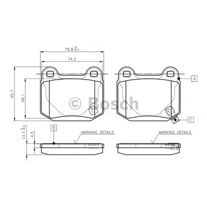 Photo Kit de plaquettes de frein, frein à disque BOSCH 0986TB2476