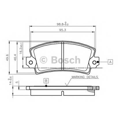 Foto Bremsbelagsatz, Scheibenbremse BOSCH 0986TB2477