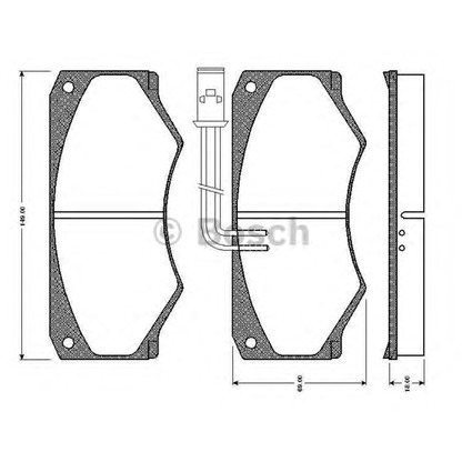 Photo Kit de plaquettes de frein, frein à disque BOSCH 0986TB2484