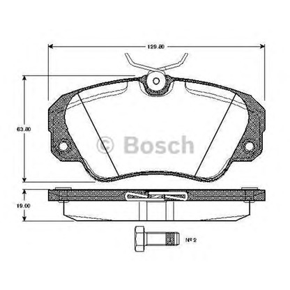 Photo Kit de plaquettes de frein, frein à disque BOSCH 0986TB2666