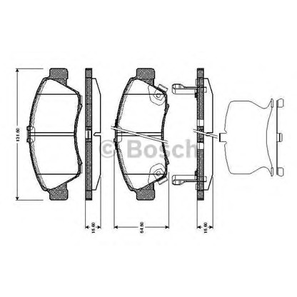 Photo Kit de plaquettes de frein, frein à disque BOSCH 0986TB2686