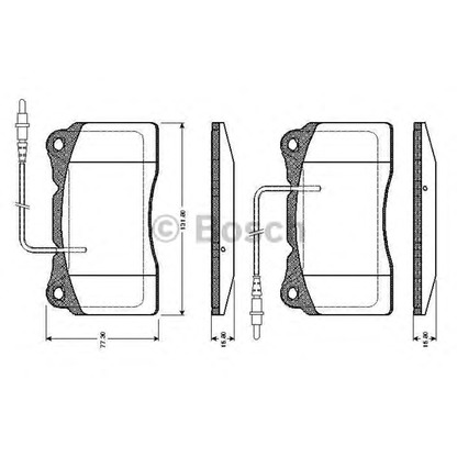 Photo Kit de plaquettes de frein, frein à disque BOSCH 0986TB2771