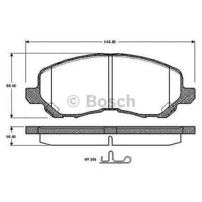 Фото Комплект тормозных колодок, дисковый тормоз BOSCH 0986TB2825