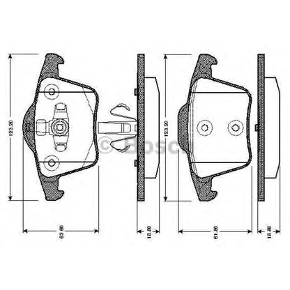 Photo Kit de plaquettes de frein, frein à disque BOSCH 0986TB2863