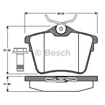 Photo Kit de plaquettes de frein, frein à disque BOSCH 0986TB2881