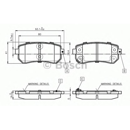 Photo Brake Pad Set, disc brake BOSCH 0986TB2975